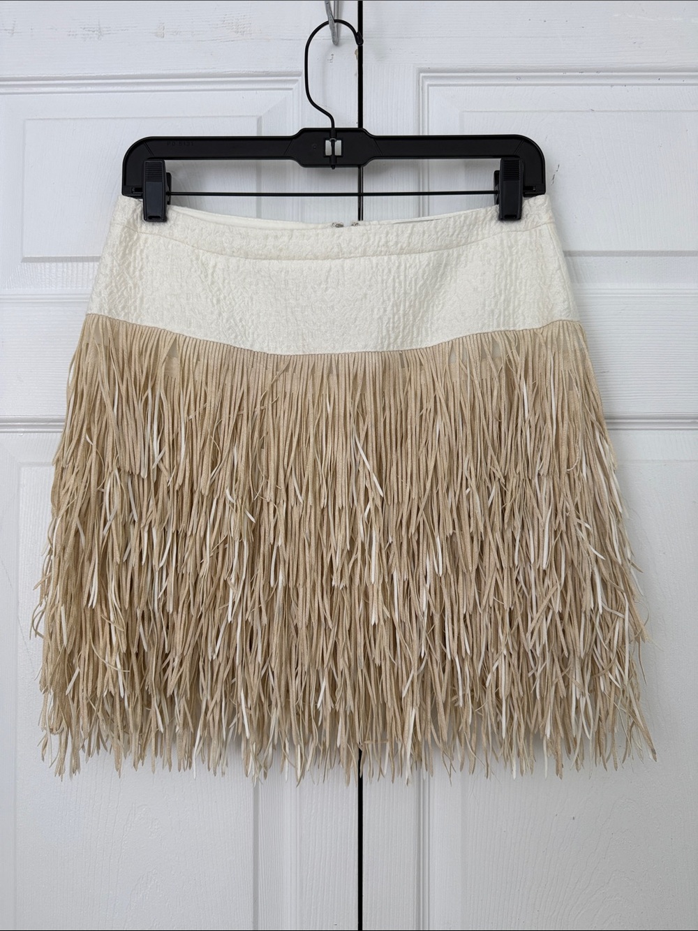BCBGMaxAzria RUNWAY LEVA Size 4 Fringe Mini Skirt NWTBoho Festival